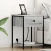 Image de vidaXL Cabinet de chevet avec tiroir 2 pcs Gris Sonoma 42 x 41 x 56 cm