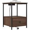 Image de vidaXL Cabinet de chevet avec tiroir 2 pcs Chêne brun 42 x 41 x 56 cm, Table de nuit en bois, meuble de chambre au style rustique, rangement pratique avec tiroirs