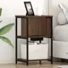 Image de vidaXL Cabinet de chevet Chêne brun 38 x 31 x 61 cm Bois d'ingénierie