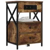 Image de vidaXL Cabinet de chevet 2 pc Chêne fumé 40 x 31 x 60 cm
