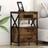 Image de vidaXL Cabinet de chevet 2 pc Chêne fumé 40 x 31 x 60 cm