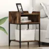 Image de vidaXL Cabinet de chevet 2 pièces Chêne fumé 40 x 40 x 61 cm