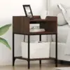 Image de vidaXL Cabinet de chevet avec étagère 2 pcs Chêne brun 40 x 40 x 61 cm
