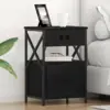 Image de vidaXL Cabinet de chevet Chêne noir 40 x 31 x 60 cm Bois d'ingénierie