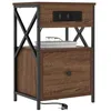 Image de vidaXL Cabinet de chevet avec tiroir 2 pcs Chêne brun 40 x 31 x 60 cm, Table de nuit rustique, en bois, pratique, rangement compact, style rectangulaire