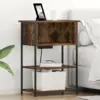 Image de vidaXL Cabinet de chevet Chêne fumé 55 x 31 x 76 cm Bois d'ingénierie