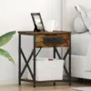 Image de vidaXL Cabinet de chevet Chêne fumé 41 x 31 x 51 cm Bois d'ingénierie
