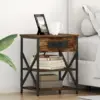 Image de vidaXL Cabinet de chevet avec étagère 2 pcs Chêne fumé 41 x 31 x 51 cm