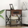 Image de vidaXL Cabinet de chevet avec étagère 2 pcs Chêne brun 41 x 31 x 51 cm