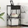 Image de vidaXL Cabinet de chevet avec étagère 2 pc Chêne noir 41 x 31 x 76 cm