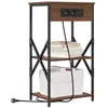 Image de vidaXL Nachtkastje 2 st Bruin Eiken 41 x 31 x 76 cm Bewerkt hout