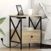 Image de vidaXL Cabinet de chevet avec tiroir Chêne Sonoma 41,5 x 40,5 x 55 cm