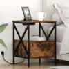 Image de vidaXL Cabinet de chevet avec tiroir Chêne fumé 41,5 x 40,5 x 55 cm