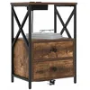 Image de vidaXL Cabinet de chevet 2 pièces Chêne fumé 40 x 31 x 60 cm