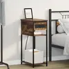 Image de vidaXL Cabinet de chevet Chêne fumé 41 x 28 x 76 cm Bois d'ingénierie