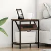 Image de vidaXL Cabinet de chevet Chêne brun 38 x 30 x 48 cm Bois d'ingénierie