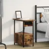 Image de vidaXL Cabinet de chevet Chêne fumé 60 x 30 x 61 cm Bois d'ingénierie