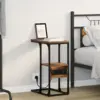 Image de vidaXL Cabinet de chevet avec tiroir Chêne fumé 41.5 x 26 x 60.5 cm