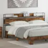 Image de vidaXL Tête de lit de rangement Chêne fumé Bois d'ingénierie