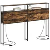 Image de vidaXL Tête de lit de rangement Chêne fumé Bois d'ingénierie, Tête de lit moderne avec rangements, étagères pratiques, style contemporain, meuble intérieur chic