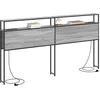 Image de vidaXL Tête de lit de rangement Sonoma gris Bois d'ingénierie, Tête de lit moderne avec rangements, étagères pratiques, style contemporain, meuble intérieur chic