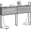 Image de vidaXL Headboard de Rangement avec Station de Charge Sonoma gris, Chambre, Tête de lit moderne et stylée, Rangement pratique, Solution sans désordre, Station de charge sympa, Meubles urbains