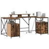Image de vidaXL Bureau Chêne fumé Bois d'ingénierie 182 x 101 x 87,5 cm