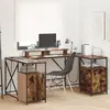 Image de vidaXL Bureau Chêne fumé Bois d'ingénierie 182 x 101 x 87,5 cm