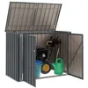 Image de vidaXL Boîte de Rangement de Jardin Noir 151,5 x 82 x 110,5 cm Acier