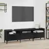 Image de vidaXL Meuble TV Chêne noir 150 x 30 x 45 cm Bois d'ingénierie et fer