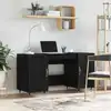 Image de vidaXL Bureau avec porte Chêne noir 140 x 50 x 75 cm Bois d'ingénierie
