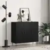 Image de vidaXL Buffet Chêne noir 90 x 32,5 x 80 cm Bois d'ingénierie