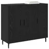 Image de vidaXL Buffet Chêne noir 90 x 34 x 80 cm Bois d'ingénierie, Buffet moderne, meuble de rangement rectangulaire, élégant et fonctionnel, design chic pour la maison