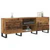 Image de vidaXL Meuble TV Bois Ancien 150 x 30 x 50 cm Bois d'ingénierie, Meuble de salon moderne, cabinet bas élégant, grand lowboard, rangement pratique, support média avec poignée en acier