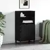 Image de vidaXL Haut Armoire Noir 60 x 36 x 110 cm Bois d'ingénierie