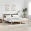 Image de vidaXL Cadre de lit Gris clair 160 x 200 cm Pin massif