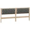 Image de vidaXL Tête de lit marron et gris foncé 200 cm Bois massif en pin, Tête de lit moderne, design rectangulaire, bois durable, décor gris clair, style minimaliste, matériau respirant