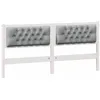 Image de vidaXL Tête de lit Autre Blanc et gris clair 160 cm Bois massif en pin, Tête de lit moderne, design rectangulaire, bois durable, décor gris clair, style minimaliste, matériau respirant