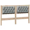 Image de vidaXL Tête de lit Marron et gris clair 150 cm Bois massif en pin, Tête de lit moderne, design rectangulaire, bois durable, décor gris clair, style minimaliste, matériau respirant