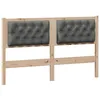 Image de vidaXL Tête de lit marron et gris foncé 150 cm Bois massif en pin, Tête de lit moderne, design rectangulaire, bois durable, décor gris clair, style minimaliste, matériau respirant