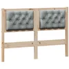 Image de vidaXL Tête de lit Marron et gris clair 135 cm Bois massif en pin, Tête de lit moderne, design rectangulaire, bois durable, décor gris clair, style minimaliste, matériau respirant