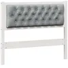 Image de vidaXL Tête de lit Autre Blanc et gris clair 100 cm Bois massif en pin