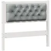 Image de vidaXL Tête de lit Autre Blanc et gris clair 90 cm Bois massif en pin
