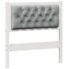 Image de vidaXL Hoofdbord Anders Wit en lichtgrijs 80 cm Massief grenenhout