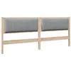 Image de vidaXL Tête de lit capitonnée Marron 200 cm Pin massif, Essentiels de chambre, tête de lit rectangulaire moderne, design sculptural, accessoire minimaliste