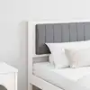 Image de vidaXL Tête de lit capitonnée avec tête de lit Blanc 180 cm Pin massif