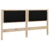 Image de vidaXL Gestoffeerd hoofdbord Bruin Massief grenenhout