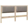 Image de vidaXL Tête de lit capitonnée Marron 150 cm Pin massif, Essentiels de chambre, tête de lit rectangulaire moderne, design sculptural, accessoire minimaliste