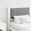 Image de vidaXL Tête de lit capitonnée avec tête de lit Blanc 150 cm Pin massif