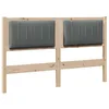 Image de vidaXL Gestoffeerd hoofdbord Bruin Massief grenenhout